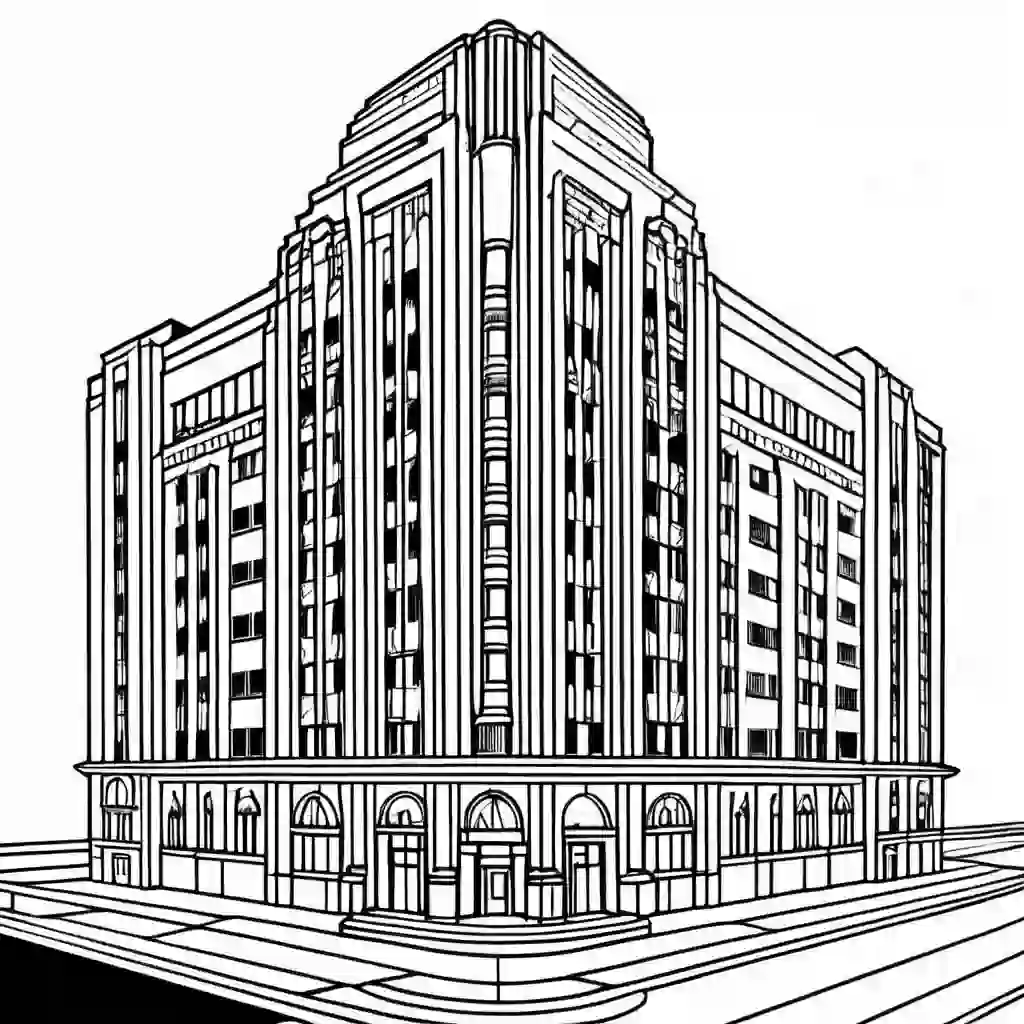 Art Deco Buildings coloring pages